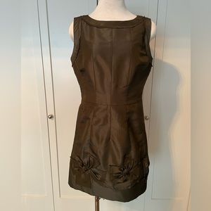 Oscar de la Renta Silk Taffeta with fabric bows classic sheath dress size 12